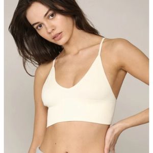 NEW Cream Ribbed Bralette Crop Top